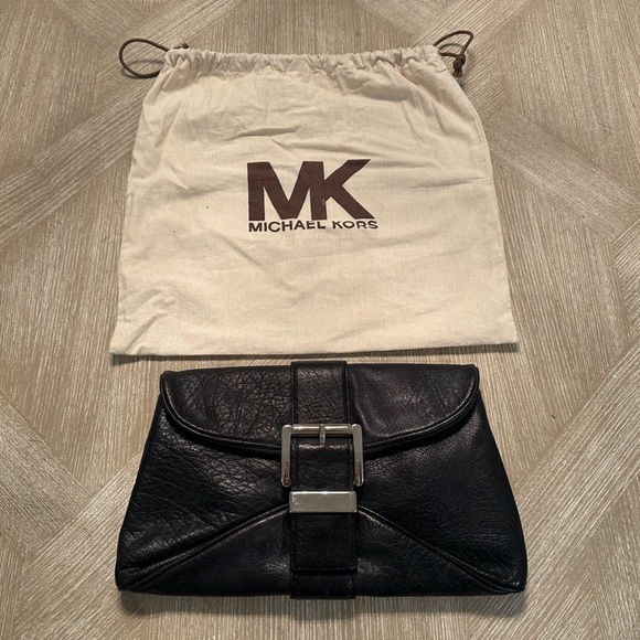 Michael Kors - Black Leather Clutch Purse - Picture 5 of 10